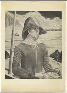 Bretonse ruuvi Breton Fisherman II (alkuperäinen nimi) tekijältä Lodewijk Schelfhout (signed by artist)