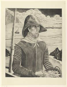 Bretonse ruuvi Breton Fisherman II (alkuperäinen nimi) tekijältä Lodewijk Schelfhout (signed by artist)