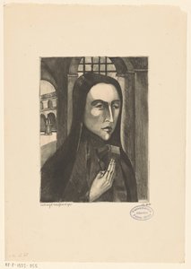 korsikalainen nainen Femme Corse (alkuperäinen nimi) tekijältä Lodewijk Schelfhout (signed by artist)