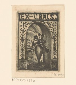 C. van der Meulenin ekslibris tekijältä Lodewijk Schelfhout (signed by artist)