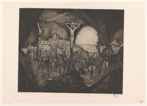 Golgata I (alkuperäinen nimi) tekijältä Lodewijk Schelfhout (signed by artist)