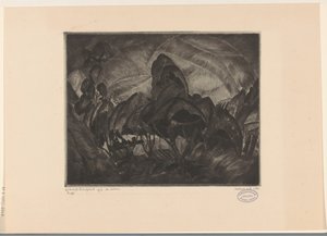 Mäkinen maisema puita Les Arbres (alkuperäinen nimi esineessä) tekijältä Lodewijk Schelfhout (signed by artist)