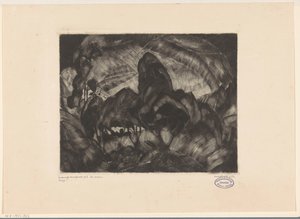 Mäkinen maisema puita Les Arbres (alkuperäinen nimi esineessä) tekijältä Lodewijk Schelfhout (signed by artist)