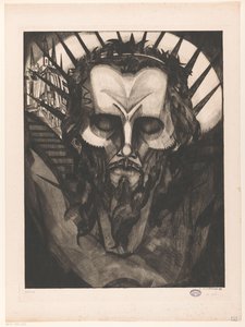 Kristuksen pää Tête de Christ I (alkuperäinen nimi) tekijältä Lodewijk Schelfhout (signed by artist)