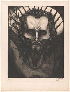 Kristuksen pää Tête de Christ I (alkuperäinen nimi) tekijältä Lodewijk Schelfhout (signed by artist)