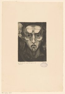 Naisen pää Tête de femme III (alkuperäinen nimi esineessä) tekijältä Lodewijk Schelfhout (signed by artist)