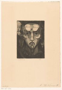 Naisen pää Tête de femme III (alkuperäinen nimi esineessä) tekijältä Lodewijk Schelfhout (signed by artist)