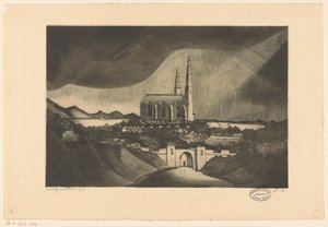 katedraali La Cathédrale (alkuperäinen nimi) tekijältä Lodewijk Schelfhout (signed by artist)