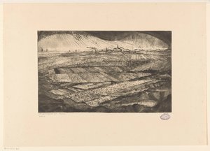 Maisema peltojen kanssa Maksu (alkuperäinen nimike esineessä) tekijältä Lodewijk Schelfhout (signed by artist)