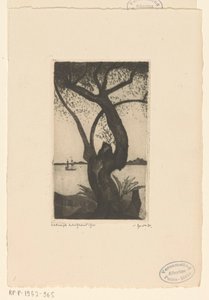 Oliivipuu Korsikassa Olivier, Corse (alkuperäinen nimi) tekijältä Lodewijk Schelfhout (signed by artist)