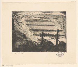 Domburgin ranta Plage de Domburg II (alkuperäinen nimi) tekijältä Lodewijk Schelfhout (signed by artist)