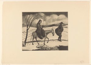 Lento Egyptiin La Fuite Egypt I (alkuperäinen nimi) tekijältä Lodewijk Schelfhout (signed by artist)