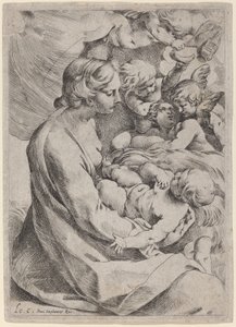 Madonna ja lapsi enkelien kanssa tekijältä Lodovico Carracci
