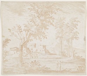 Maisema raunioineen tekijältä Lodovico Mattioli (attributed to)
