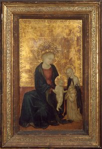 Madonna ja lapsi Pyhän Katariinan Sienan ja karthusialaisen luovuttajan kanssa, n. 1411-24. tekijältä Lombard Italian