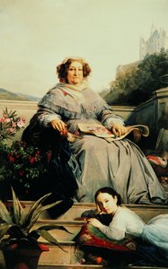 Muotokuva rouva Clicquotista, s. Ponsardin 1777–1866 tyttärensä kanssa, vuosina 1851–1860.