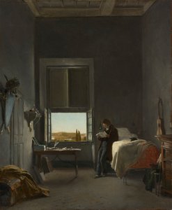 Taiteilija huoneessaan Villa Medicissä, Roomassa, 1817. tekijältä Léon Cogniet