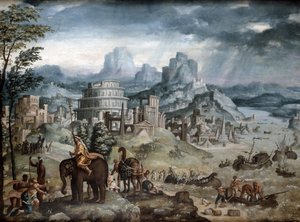 Trasimene-järven taistelu (öljy kankaalle) tekijältä Léonard Thiry