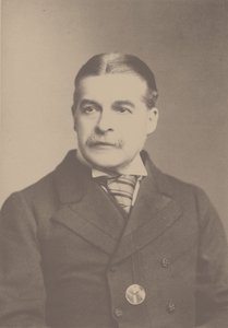 Säveltäjä Sir Arthur Sullivanin muotokuva 1842-1900, 1880-luku. tekijältä London . Photo studio Elliott and