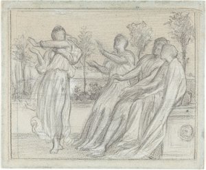 Tutkimus "Kreikan tyttötanssi" tekijältä Lord Leighton Frederic