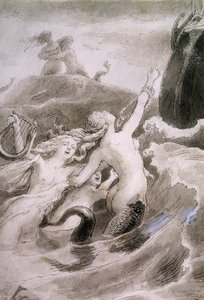 Pieni merenneito, kuvitus Lorenz Frolich (1820-1908) Hans Christian Andersenin (1805-1875) sadulle