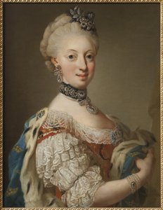 Sophie Madeleine de Danemark, reine de Suede - Sophia Magdalena Tanskasta (1746-1813), Ruotsin kuningatar, Pasch, Lorenz, nuorempi (1733-1805). Öljy kankaalle