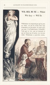 Wilhelmine, Whist, Wiskey, Willis, sivu 36 - Mademoiselle Lilin aakkoset, kirjoittanut L. Froelich ja isä (Hetzel itse). Bibliotheque  Magasin d