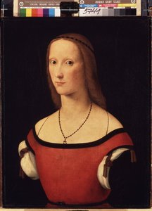 ""Naisen muotokuva"" (Naisen muotokuva) Lorenzo Costan (1460-1535) maalaus 1500-1506 Mitat 57x44 cm Eremitaaši, Pietari (Pietari) tekijältä Lorenzo Costa