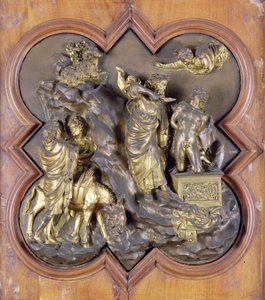 Iisakin uhri, pronssinen kilpailureliefity kastekappelin oville, Firenze, 1401 (pronssi)