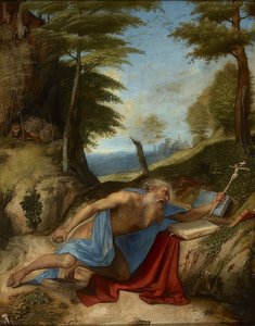 Katuva pyhä Hieronymus. Noin 1513 tekijältä Lorenzo Lotto