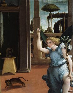 Ilmoitus, enkelin yksityiskohta tekijältä Lorenzo Lotto