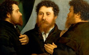 Kolminkertainen muotokuva kultasepästä Lorenzo Lotto (1480 ca-1556), öljy kankaalle, 521x791 cm tekijältä Lorenzo Lotto