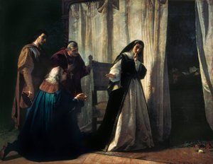 La queen Jeanne Iere dite Jeanne la Folle (Juana la Loca) (1479-1555) Lorenzo VALLESin (1830-1910) maalaus. Madrid. Prado museo. tekijältä Lorenzo Valles