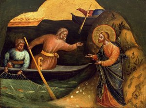 Apostolien Pietari ja Andreas Predella -paneeli, noin 1370.