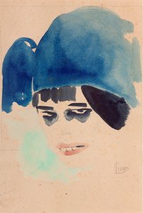 Muotokuva, n. 1912 (akvarelli ja kynä paperille)