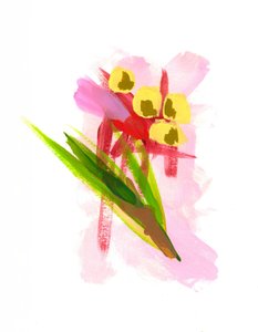 Värikkäitä abstrakteja kukkia tekijältä Lori Ann Folz