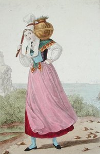 Cherbourgin alueen meijeri, n. 1820 (väri litho) tekijältä Louis Marie (after) Lante