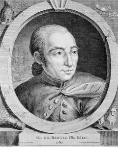 Nicolas Edme Restif de La Bretonnen (1734-1806) muotokuva (myös Retif de La Bretone) - Binet, kaiverrus