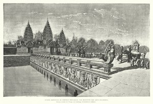 Itäinen sisäänkäynti Preah Khanin khmeritemppeliin, Angkor, Kambodža (kaiverrus) tekijältä Louis (after) Delaporte