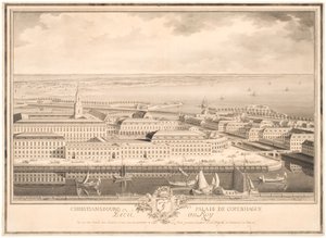 Kööpenhaminan palatsi Christiansburg tekijältä Louis Auguste Le Clerc