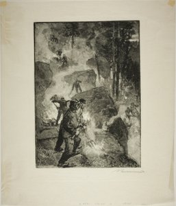 Saniaispolttimet metsässä tekijältä Louis Auguste Lepère