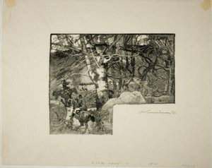 Ratsastus koirien luo, Mont-Gérard tekijältä Louis Auguste Lepère