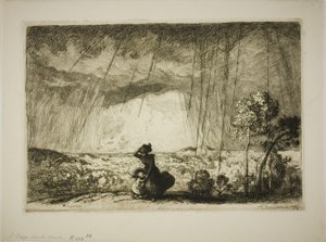 Myrsky dyynillä tekijältä Louis Auguste Lepère