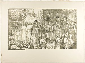 Corpus Christi -kulkue, Nantes tekijältä Louis Auguste Lepère
