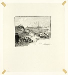 Aamunkoitto, levy neljätoista, Le Long de la Seine et des Boulevards -teoksesta. tekijältä Louis Auguste Lepère