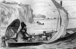Minua ohjasi nykyinen kaiverrus M. de Sainsonin piirustuksen jälkeen Daniel Defoen kirjaan (De foe) ”Robinson Crusoe”” ranskankieliseen painokseen vuodelta 1837.