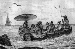 Joten jätin saarekaiverrukseni herra de Sainsonin piirustuksen jälkeen Daniel Defoen kirjaan (De foe) ”Robinson Crusoe”” ranskankieliseen painokseen vuodelta 1837.