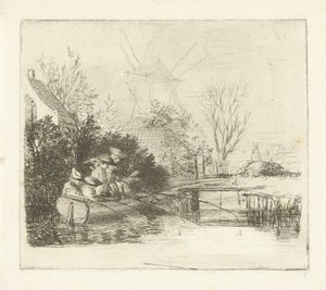 Kalastajat joen rannalla tekijältä Louis Bernard Coclers