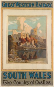 "South Wales", juliste, joka mainostaa Great Western Railwayä (väri litho)