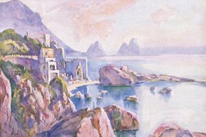 Caprin saari, Hutchinson & Sonin julkaisemasta Hutchinsons Picturesque Europe -teoksesta, n. 1930. tekijältä Louis Burleigh Bruhl